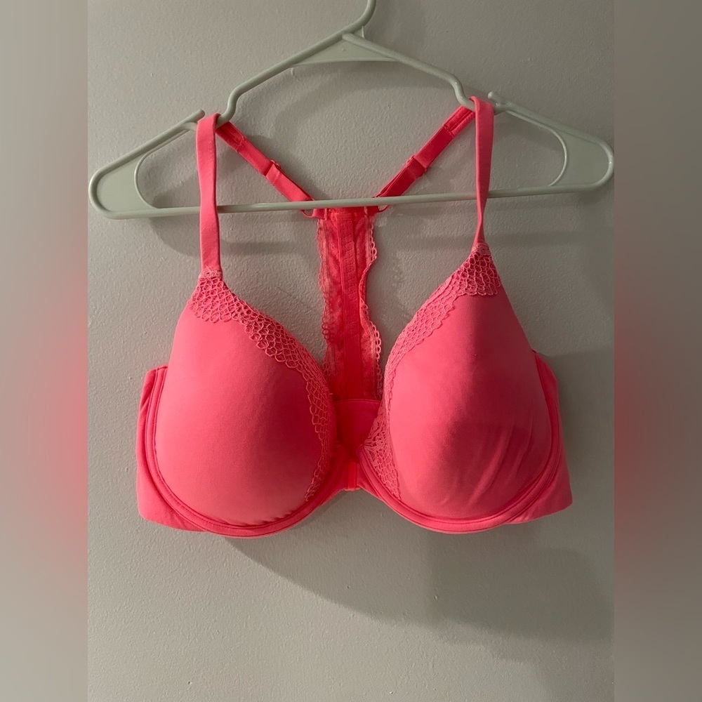 Victoria's Secret Vibrant Pink size 38DD body by Victoria racer back Demi